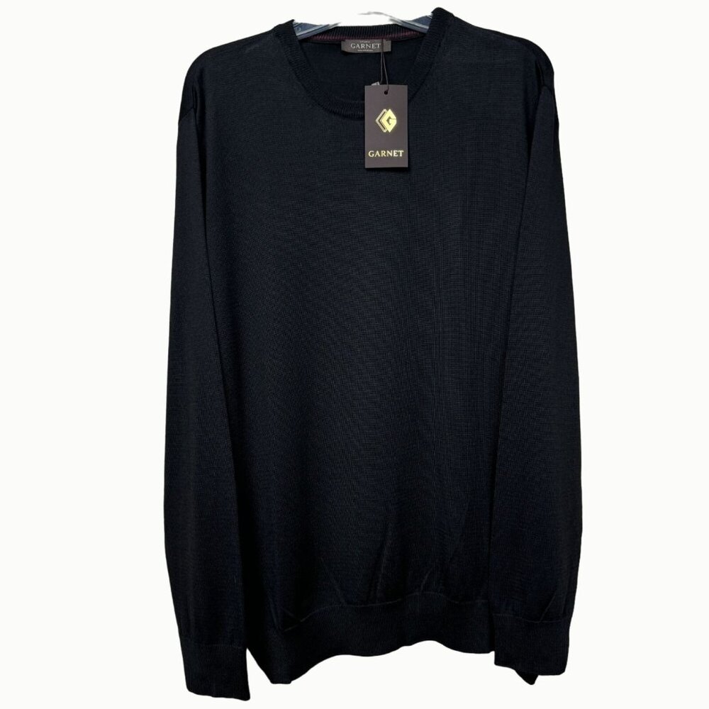 Garnet Black Crew Neck Long Sleeve Pullover Sweater Large NWT